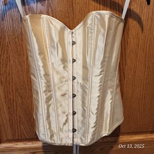 Womens Gold Corset Top size Medium Strapless